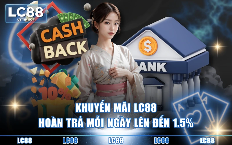 Khuyến Mãi 4 Khuyến mãi LC88 hoàn trả mỗi ngày lên đến 1.5%